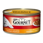 Gourmet (Гурме) Консервований повнораціонний корм для дорослих котів з куркою та індичкою.